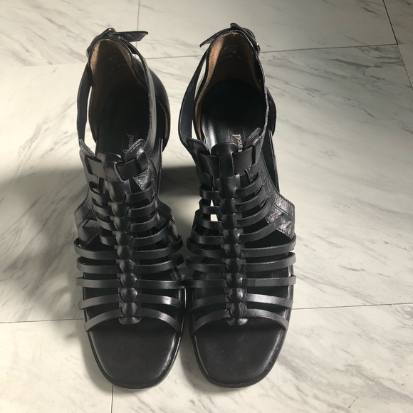 Paul Green Black‎ Leather Sandals US Sz. 8